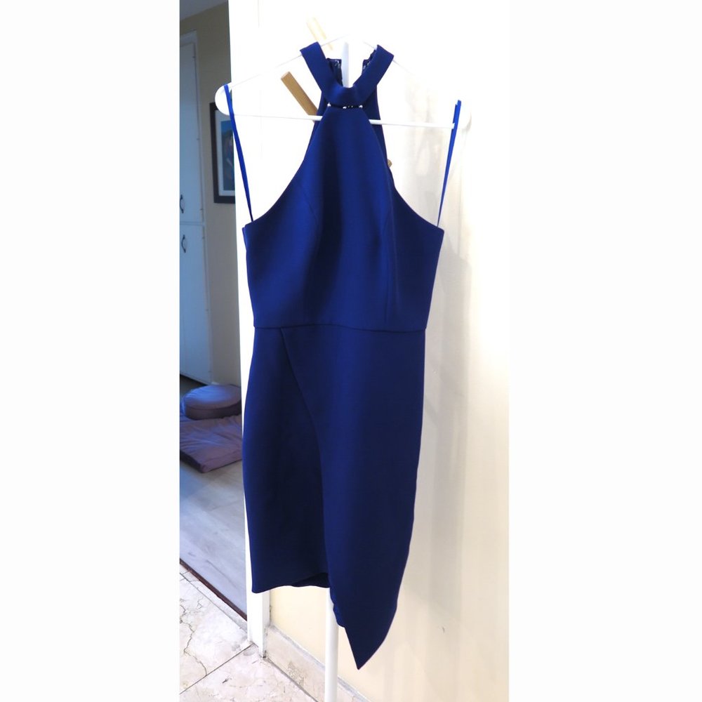 BCBG MAXAZRIA Royal Blue Halter Dress Size 6